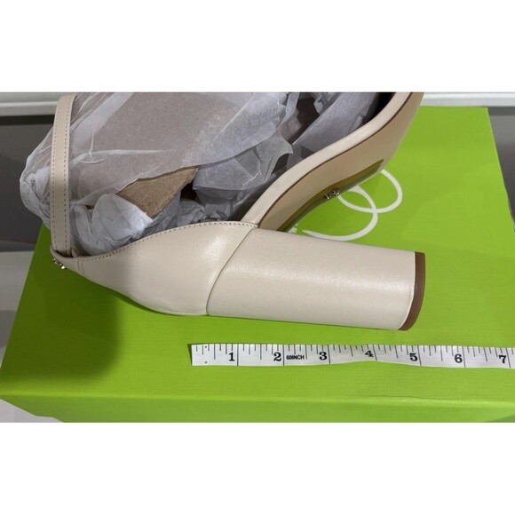 Sam Edelman Women's Yaro Block Heel Sandals Ivory Leather Size US 9 - Picture 6 of 7